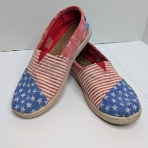 TOMS USA Patriotic Flats Sneaker Shoe 3.5Y Youth